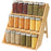 Kitchen Counter Organizer 3-Tier Bamboo Wood Spice Rack Storage Shelf for Condiments - 1