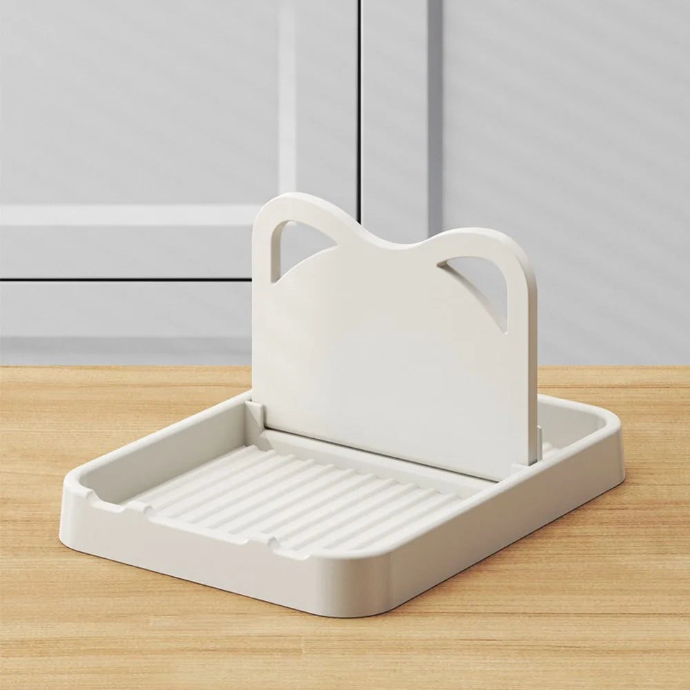 Kitchen Utensil Organizer Foldable Wall-Mounted Countertop Shelf Pot Lid Holder Storage Rack - White - 2