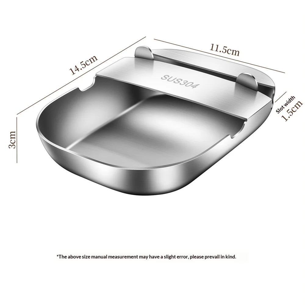 304 Stainless Steel Spoon Rest Pot Lid Holder Multi-function Kitchen Utensil Organizer - Silver - 7