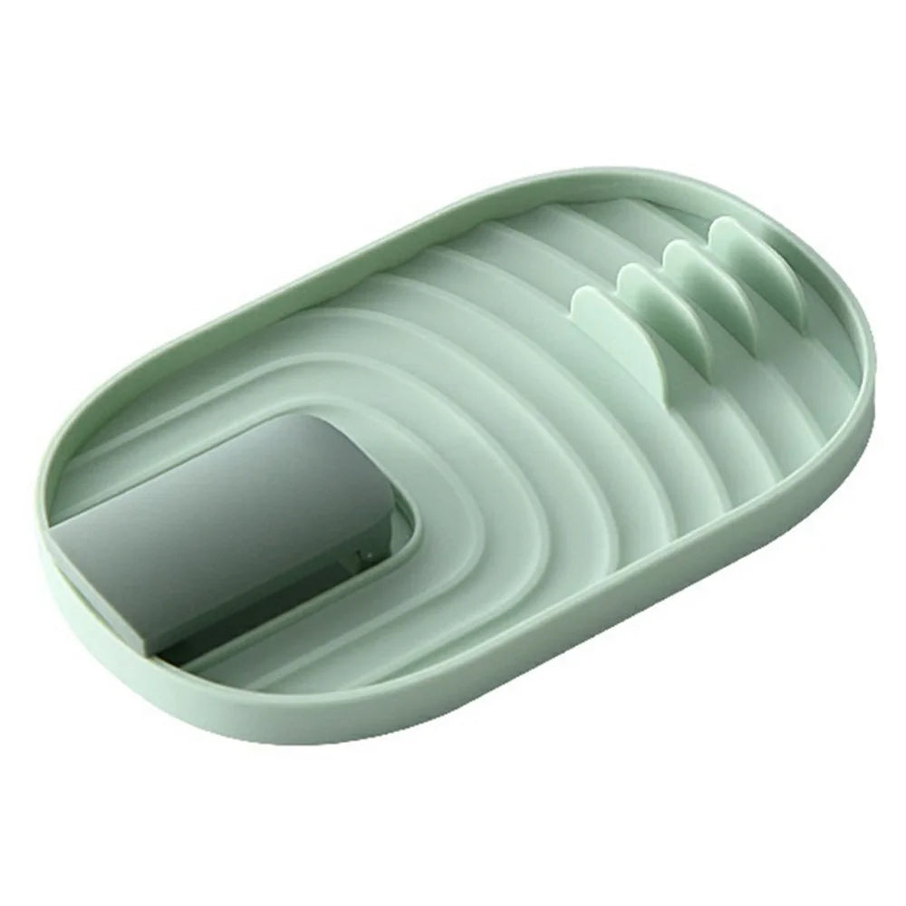 Foldable Pot Lid Spatula Holder Multi-Purpose Kitchen Organizer Rack for Cooking Utensils - Green - 1