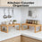 2Pcs/Set Bamboo Kitchen Storage Rack Dish Drying Rack Countertop Organizer Shelf - 2