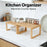2Pcs/Set Bamboo Kitchen Storage Rack Dish Drying Rack Countertop Organizer Shelf - 5