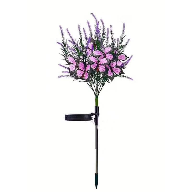 Simulation Lavender Butterfly Ground Light IP65 Waterproof Copper Wire LED Garden Decor - Purple Light - 1