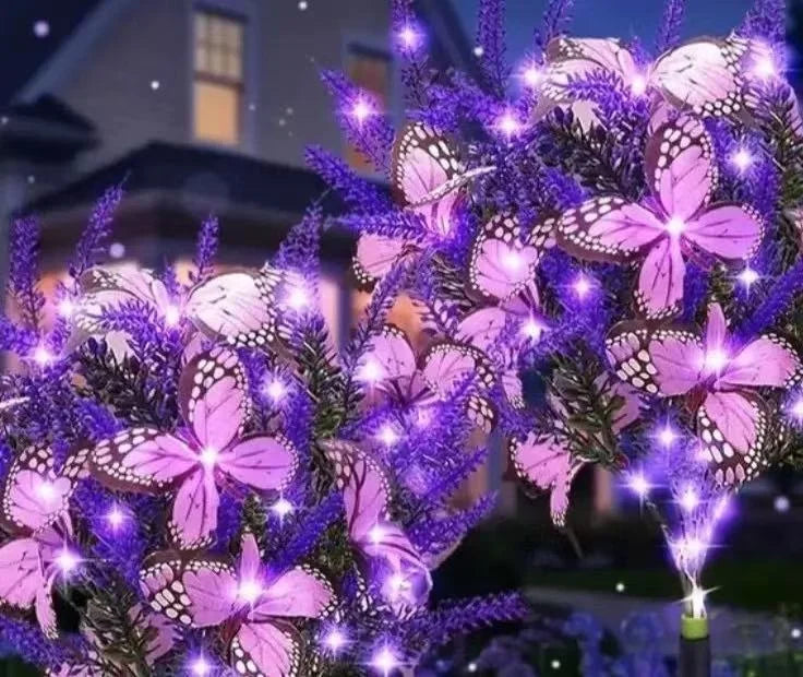 Simulation Lavender Butterfly Ground Light IP65 Waterproof Copper Wire LED Garden Decor - Purple Light - 3