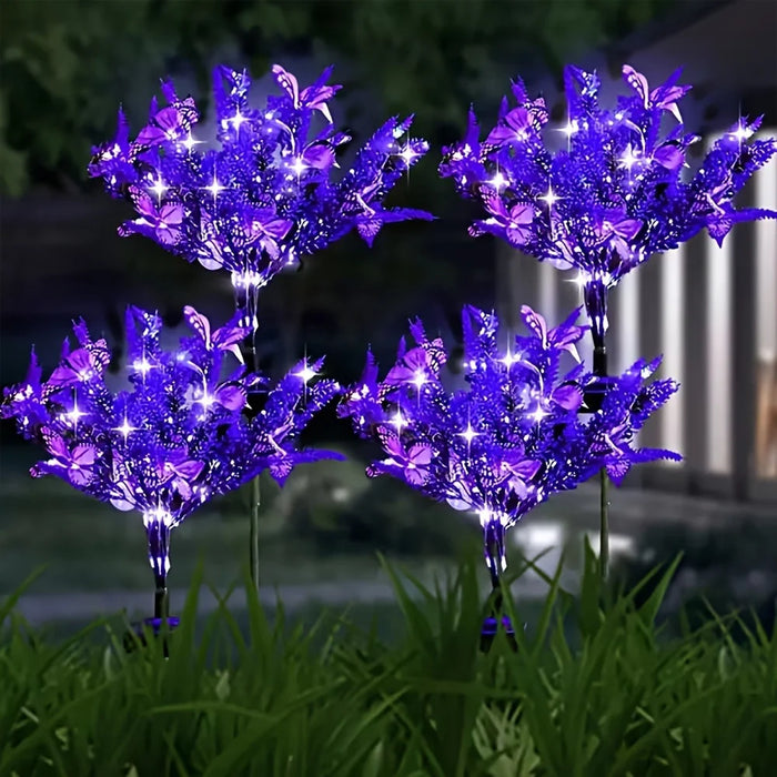 Simulation Lavender Butterfly Ground Light IP65 Waterproof Copper Wire LED Garden Decor - Purple Light - 4