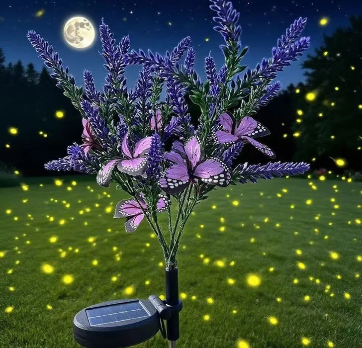 Simulation Lavender Butterfly Ground Light IP65 Waterproof Copper Wire LED Garden Decor - Purple Light - 5
