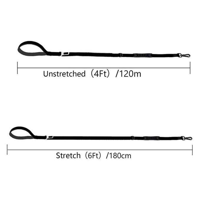 Dog Leash Strong Durable Leash Pulling Rope with Dual Loop Handles - Red - 2