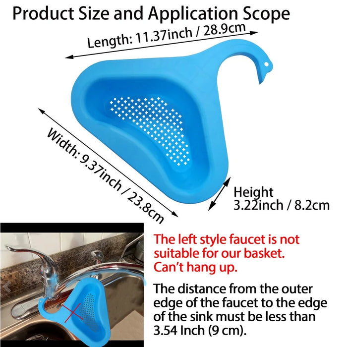 YOUOKLIGHT YYJ-230 2Pcs / Set Sink Swan Drain Basket Vegetable Fruit Washing Triangular Kitchen Gadget - 2