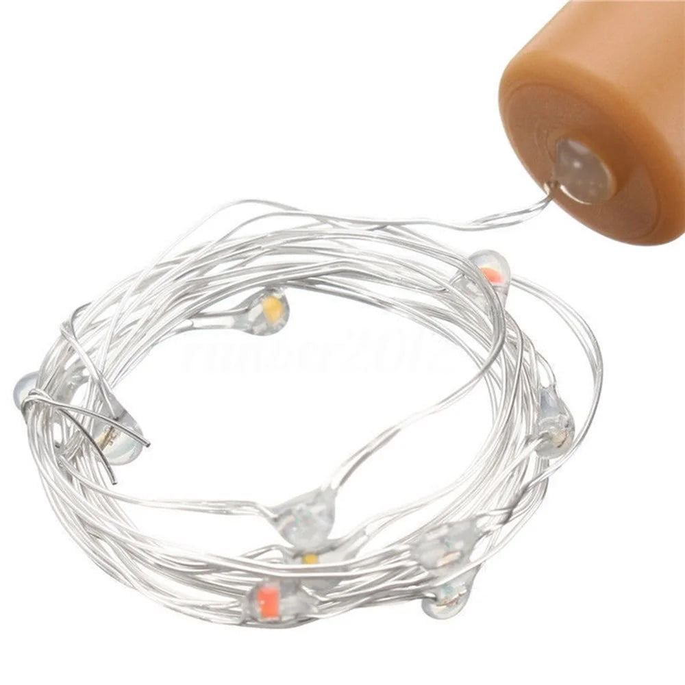 2m Wine Bottle Plug String Light Copper Wire LED Waterproof Festival Lighting Decor - Warm White - 7