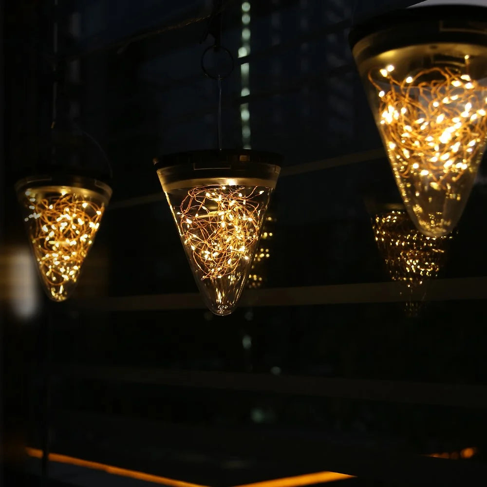 DS006  Solar Hanging Jar Light Lantern Lamp for Outdoor Patio Party Garden Wedding Christmas Decoration - 5