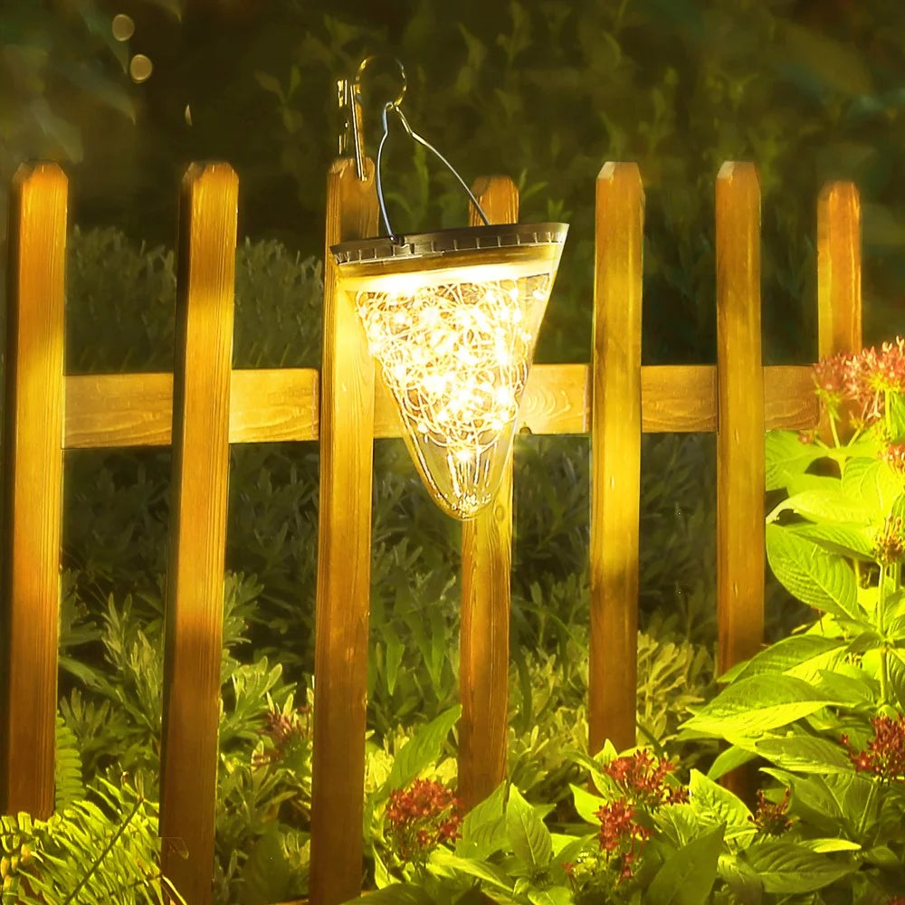 DS006  Solar Hanging Jar Light Lantern Lamp for Outdoor Patio Party Garden Wedding Christmas Decoration - 6