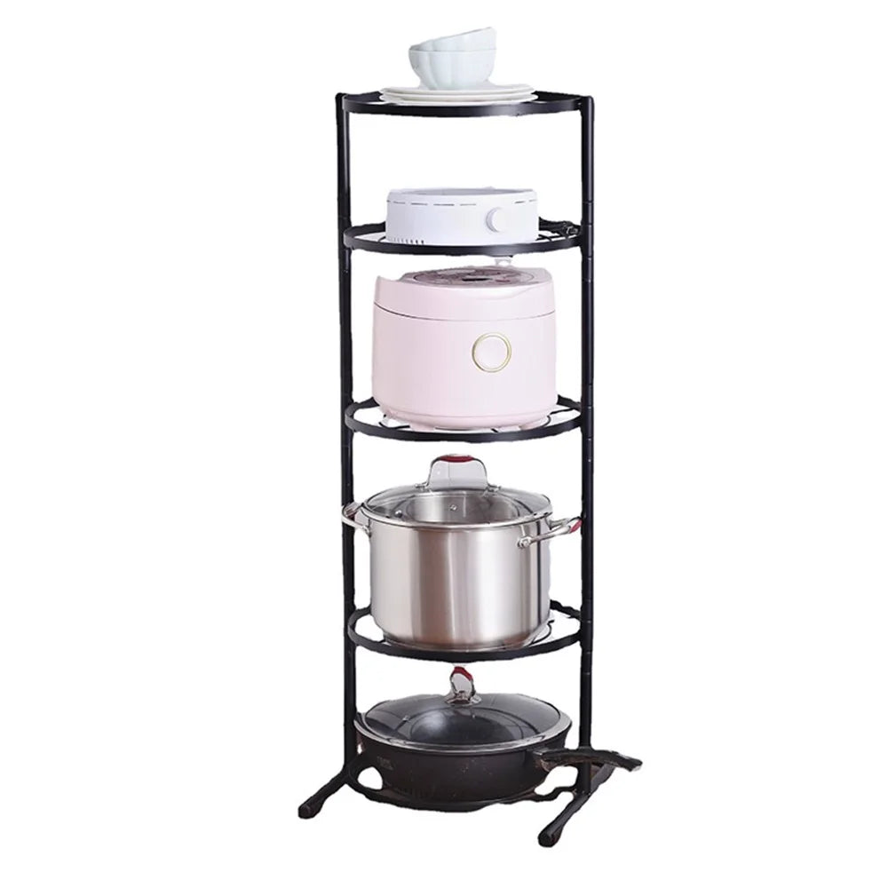 001-ZJ-GJ002 Kitchen Storage Rack 5-Tier Kitchen Pot Rack Metal Shelf Stand - 2