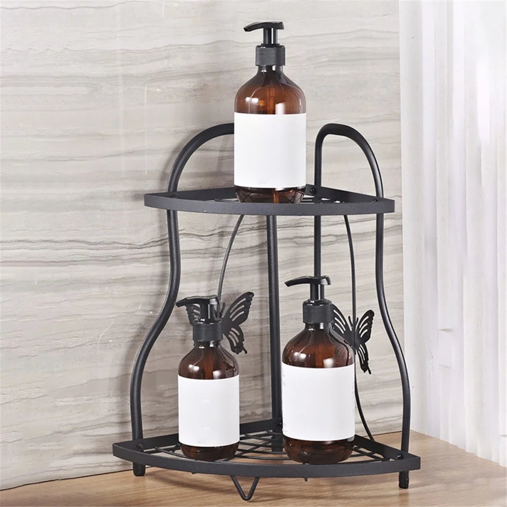 001-ZJ-SJ01 2 Layers Bathroom Organizer Punching Free Disassembly Kitchen Storage Rack - 2