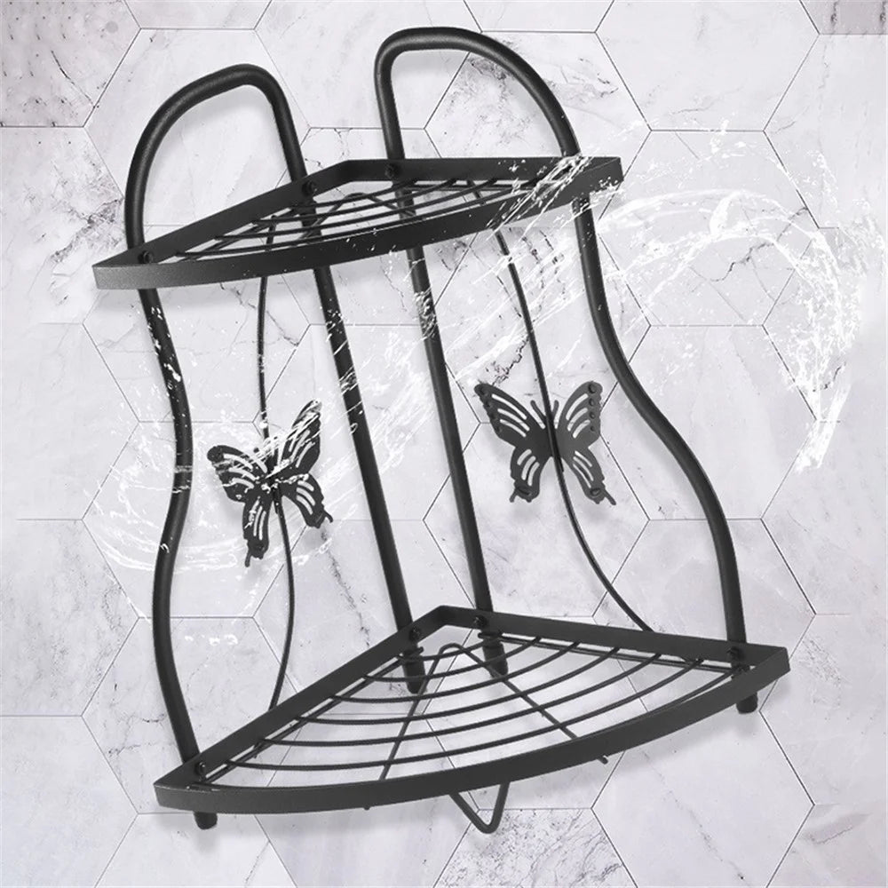 001-ZJ-SJ01 2 Layers Bathroom Organizer Punching Free Disassembly Kitchen Storage Rack - 3