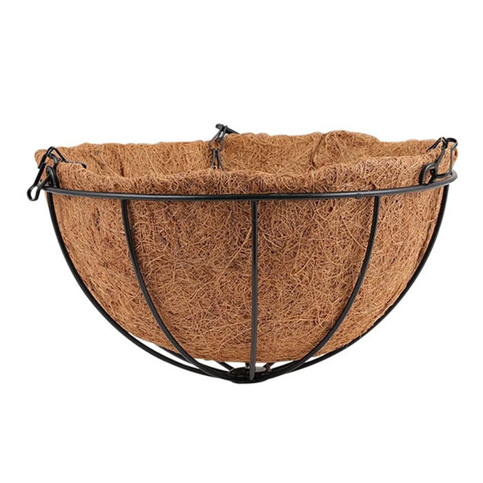 001-YZ01 12-inch Metal Hanging Planter Basket with Coir Liner (Semi-circular Umbrella Shape) - 1