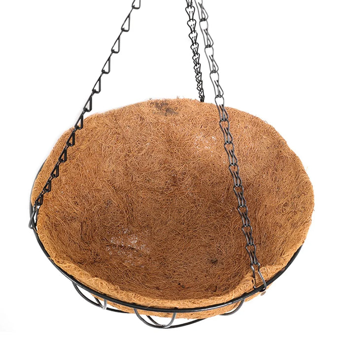 001-YZ01 12-inch Metal Hanging Planter Basket with Coir Liner (Semi-circular Umbrella Shape) - 4