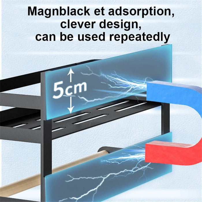 003XH-002 No-Drill Magnetic Storage Holder for Refrigerator, Kitchen Storage Rack, Wrap Dispenser, Towel Holder - 3