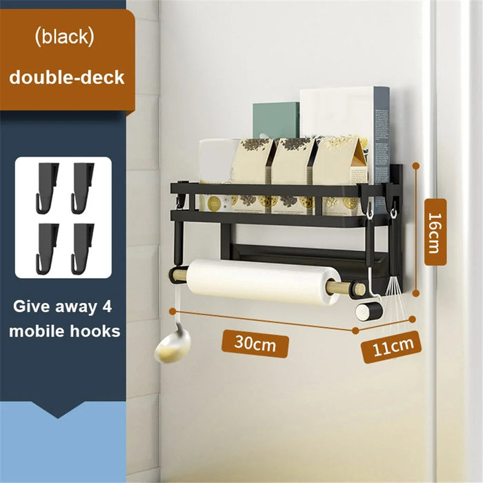 003XH-002 No-Drill Magnetic Storage Holder for Refrigerator, Kitchen Storage Rack, Wrap Dispenser, Towel Holder - 7