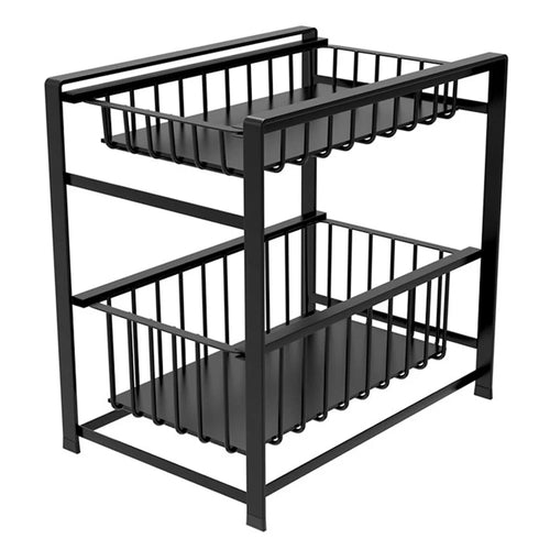 003XH-0013-2 Two-Tiered Floor Standing Spice Rack for Kitchen, Home Organizer Shelf for Condiments - 1