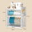 OGJ-WDJ018 Dustproof Kitchen Countertop Carbon Steel Bowl Dish Drying Rack with Door - White - 6