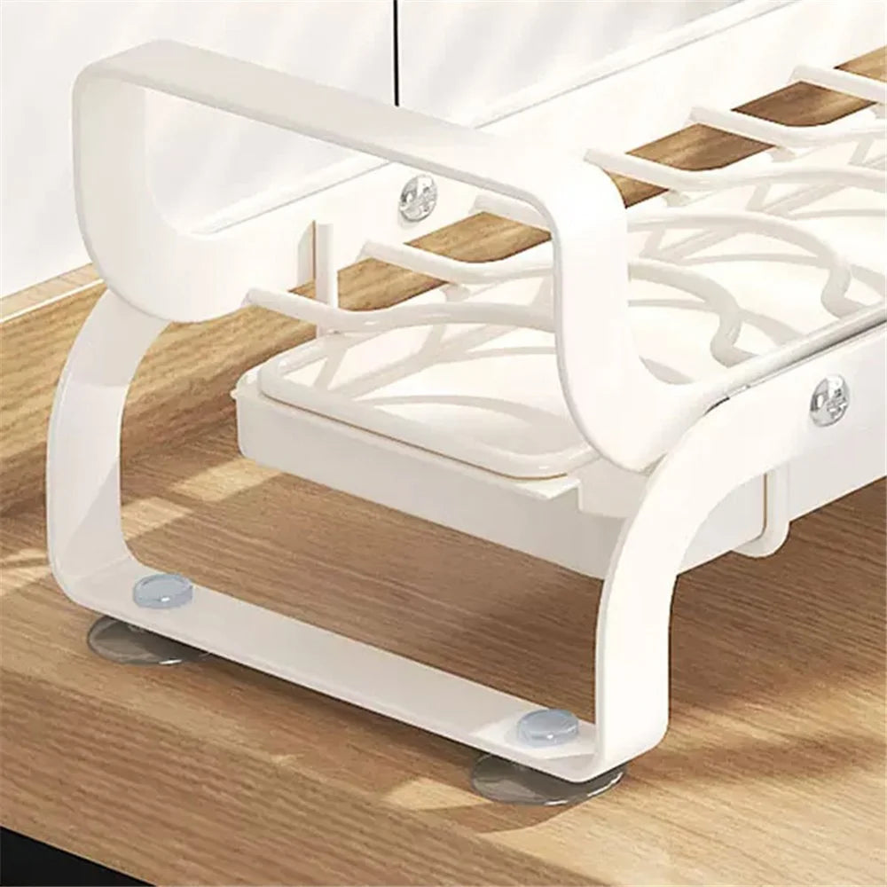 003XH-0026-1 Drawer Dish Rack Cabinet Organizer with Tray Kitchen Storage Shelf for Bowls, Plates - 4