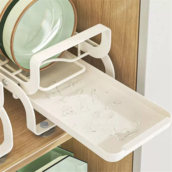 003XH-0027-1 Pull Out Dish Rack Multifunctional Slideable Dish Drying Holder with Drainboard - 3
