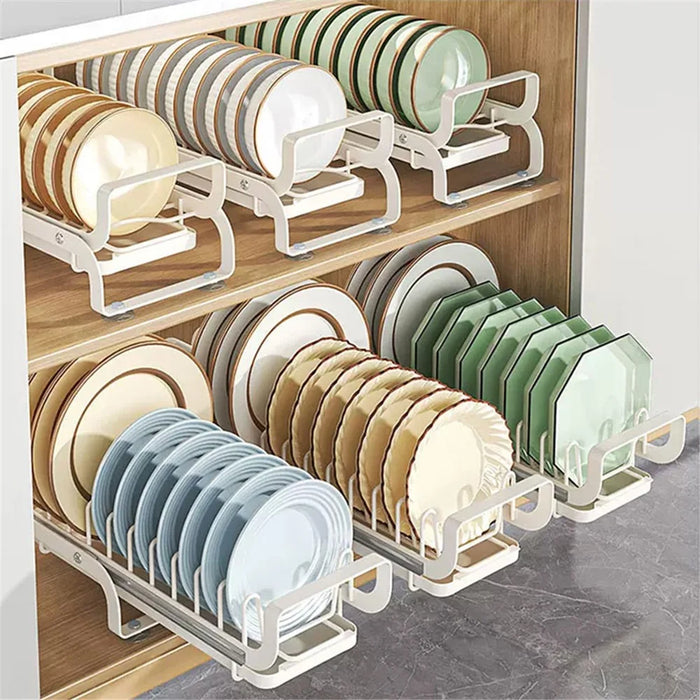 003XH-0027-1 Pull Out Dish Rack Multifunctional Slideable Dish Drying Holder with Drainboard - 5