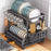 004YS2307111 Multi-Layer Kitchen Storage Rack Organizer for Bowls, Plates, Draining Rack for Cutlery, and Cups - 6
