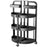 004YS2306015 Foldable Fruit and Vegetable Storage Rack Installation-free 4 Tiers Kitchen Storage Cart with Wheels - Black - 1