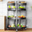 004YS2306015 Foldable Fruit and Vegetable Storage Rack Installation-free 4 Tiers Kitchen Storage Cart with Wheels - Black - 6