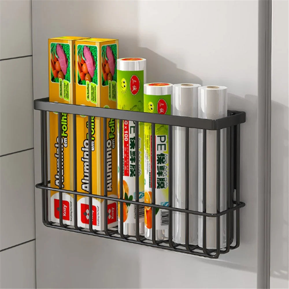 005JGL1002 Size L Refrigerator Magnetic Storage Rack Moveable Spice Shelf for Kitchen Organization - Black - 1