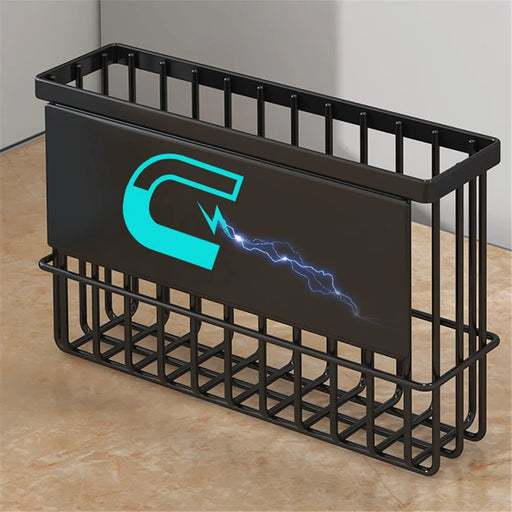 005JGL1002 Size L Refrigerator Magnetic Storage Rack Moveable Spice Shelf for Kitchen Organization - Black - 2