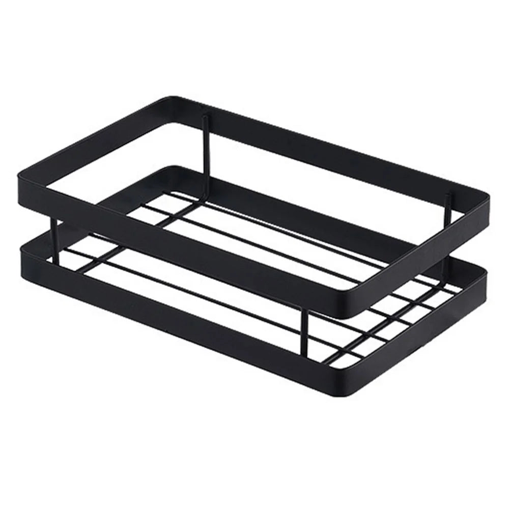 008YC1002 20cm Metal Iron Storage Rack Wall Mount Kitchen Shelf for Spice Seasoning - 1