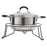 008YC1019 Iron Wire Pot Riser Storage Rack Floor Kitchen Holder Stand for Soup Pot - Black - 1