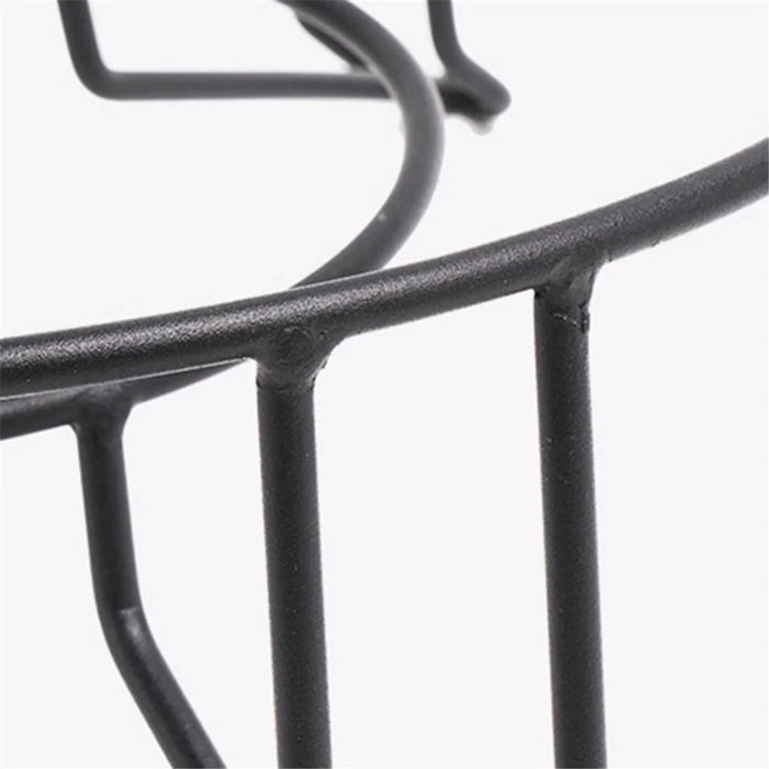 008YC1019 Iron Wire Pot Riser Storage Rack Floor Kitchen Holder Stand for Soup Pot - Black - 3