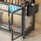 004YS2306017 3-layer Kitchen Storage Cabinet Iron Sideboard with Chopstick Rack - Black - 4