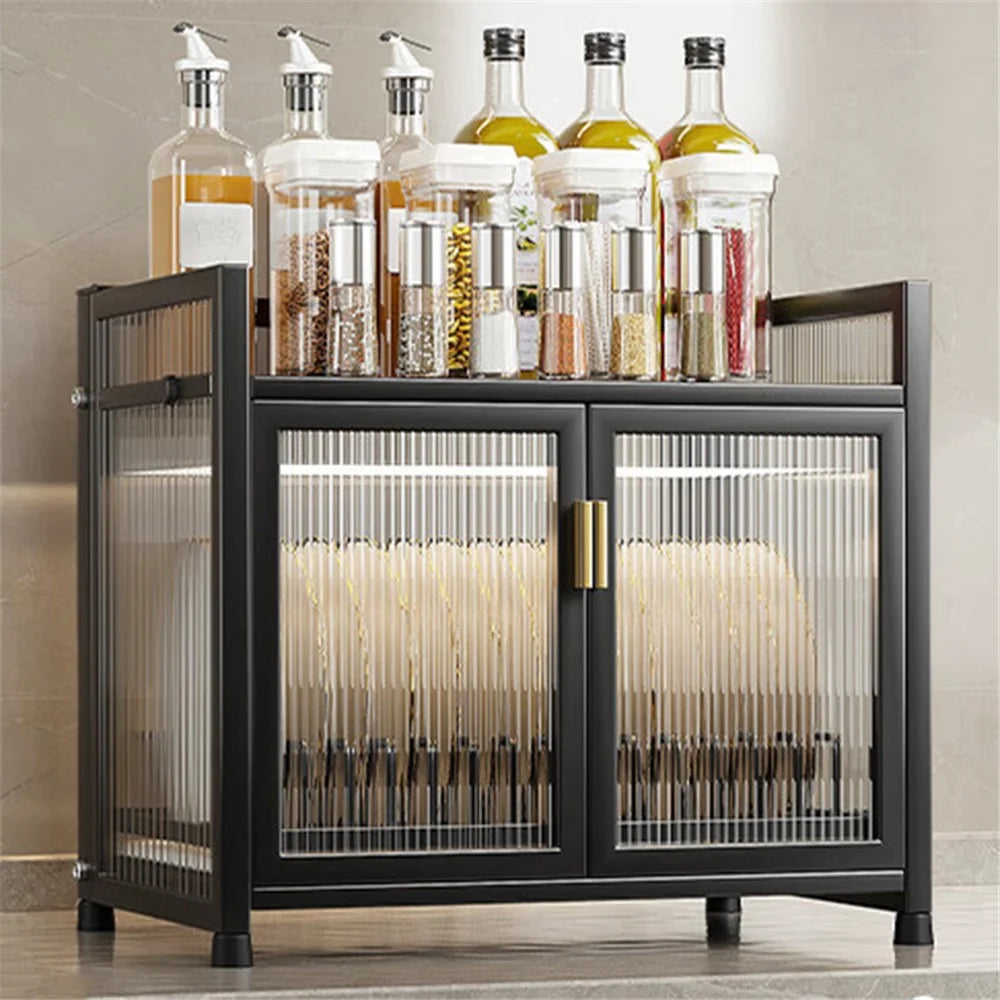 004YS2306016 Cabinet Style Dish Racks Multifunctional Dish Drying Rack with Drainboard for Kitchen Counter - Black - 1