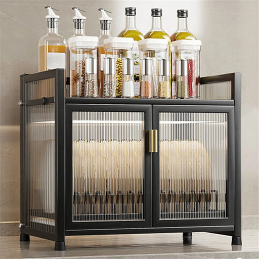 004YS2306016 Cabinet Style Dish Racks Multifunctional Dish Drying Rack with Drainboard for Kitchen Counter - Black - 1