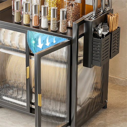 004YS2306016 Cabinet Style Dish Racks Multifunctional Dish Drying Rack with Drainboard for Kitchen Counter - Black - 2