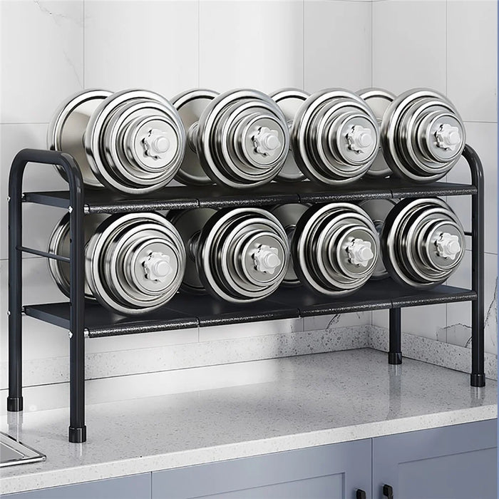 006-SCX-6856-8BK Under Sink Organizer Expandable Cabinet Shelf with 8 Panels, Retractable to 67-82cm - 5