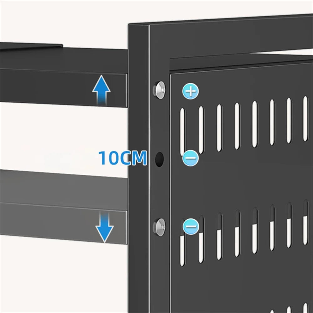006-WBL-6907C Microwave Rack Organizer for Rice Cooker, Kitchen Countertop Storage Stand - Black - 2