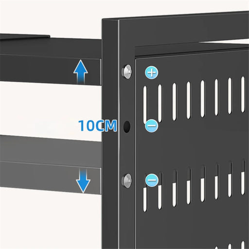 006-WBL-6907C Microwave Rack Organizer for Rice Cooker, Kitchen Countertop Storage Stand - Black - 2