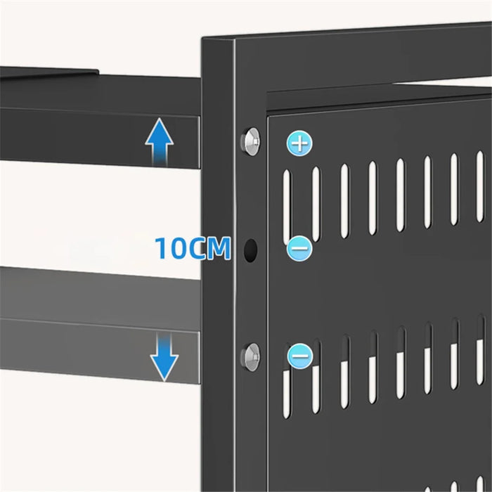 006-WBL-6907C Microwave Rack Organizer for Rice Cooker, Kitchen Countertop Storage Stand - Black - 2
