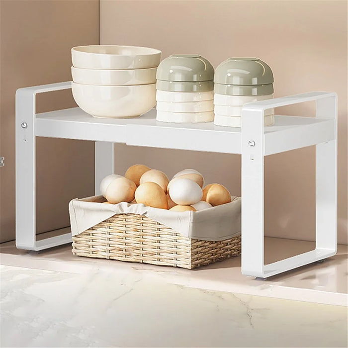 006-ZWJ-70139A-WH Cabinet Storage Shelf Household Countertop Storage Rack for Kitchen Spice Microwave - 1