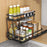 006-ZWJ-6978-WH Pull Out Spice Rack Organizer 2 Tier Slide Out Rack for Cabinet Inside Pantry Closet, 37x22x33cm - Black - 3