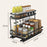 006-ZWJ-6978-WH Pull Out Spice Rack Organizer 2 Tier Slide Out Rack for Cabinet Inside Pantry Closet, 37x22x33cm - Black - 7