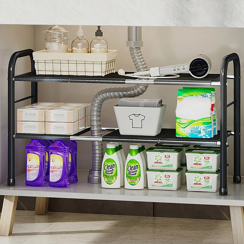 006-SCX-6856-6B Under Sink Organizer with 6 Removable Panels Expandable Cabinet Shelf - 2