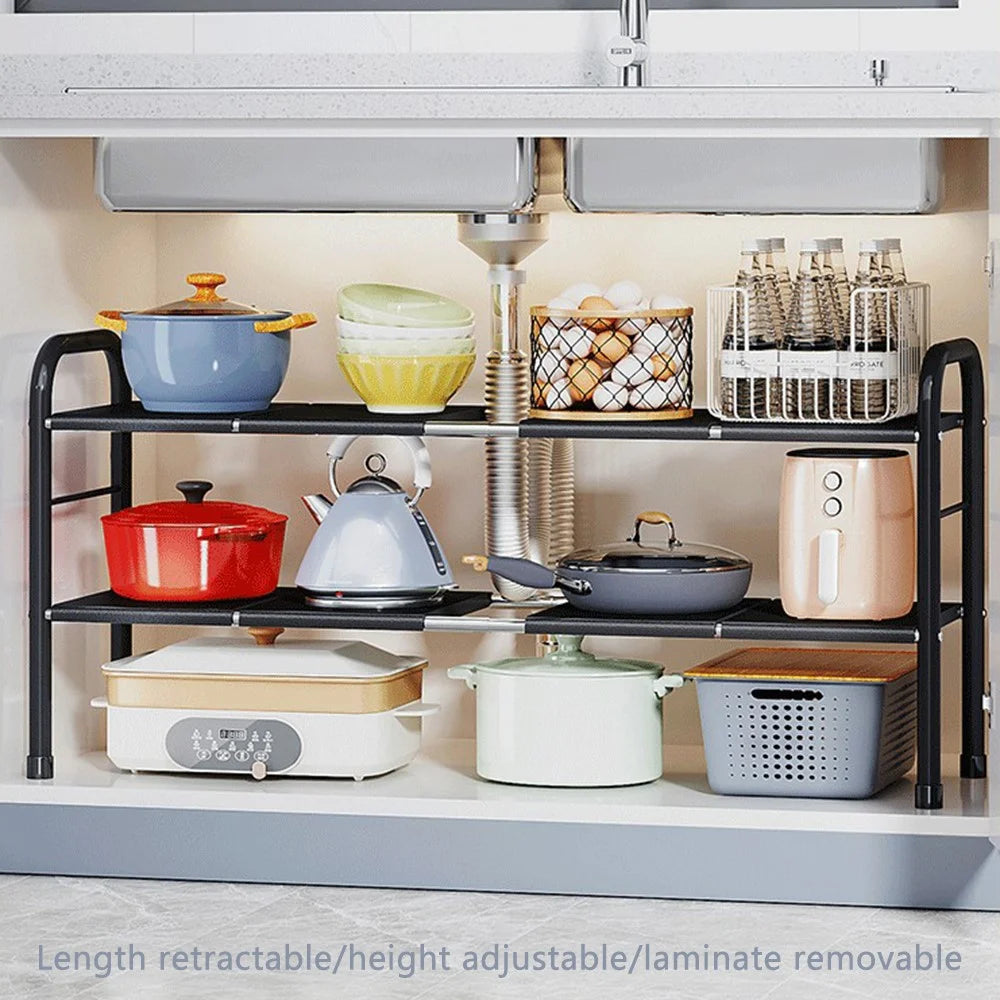 006-SCX-6856-6B Under Sink Organizer with 6 Removable Panels Expandable Cabinet Shelf - 3