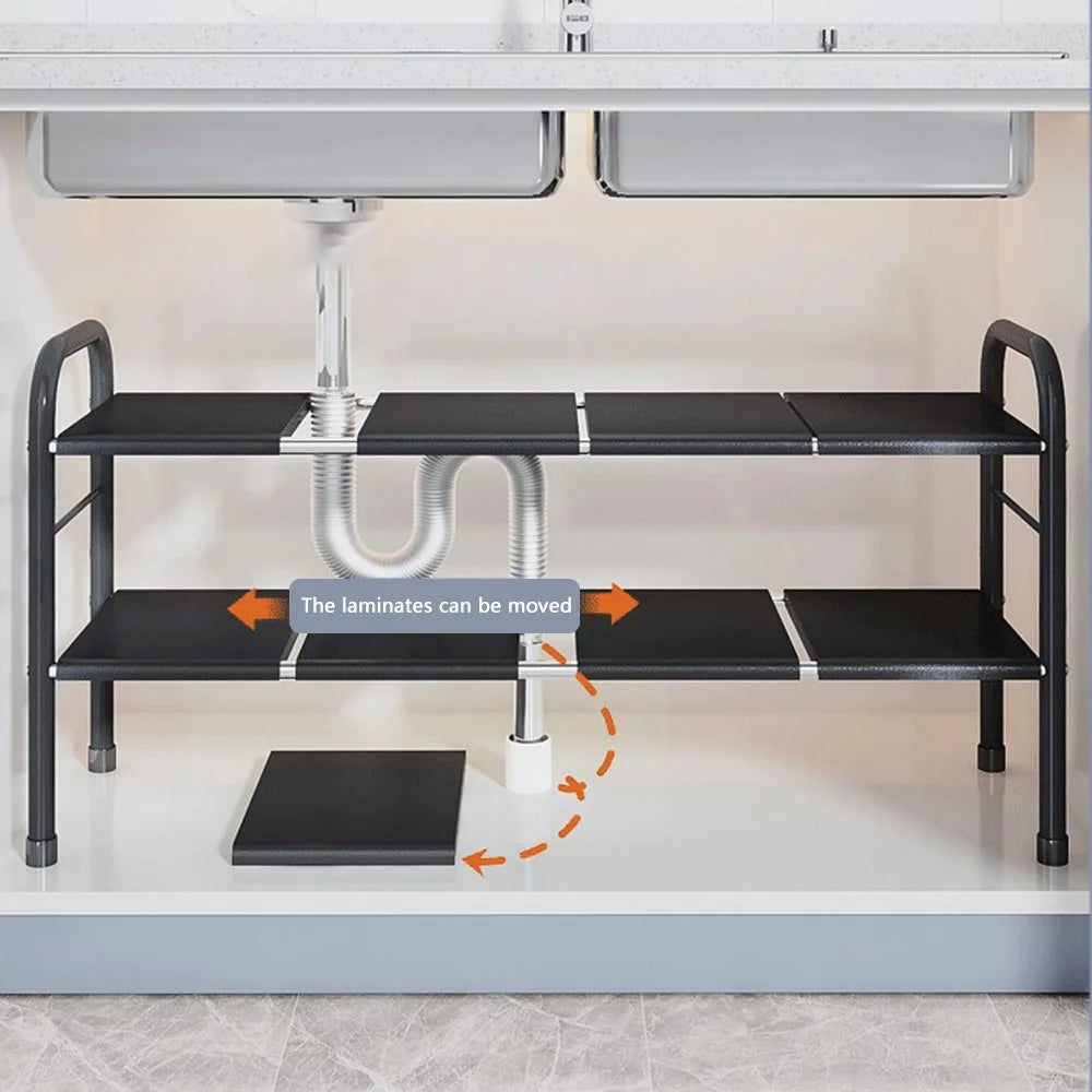 006-SCX-6856-6B Under Sink Organizer with 6 Removable Panels Expandable Cabinet Shelf - 4