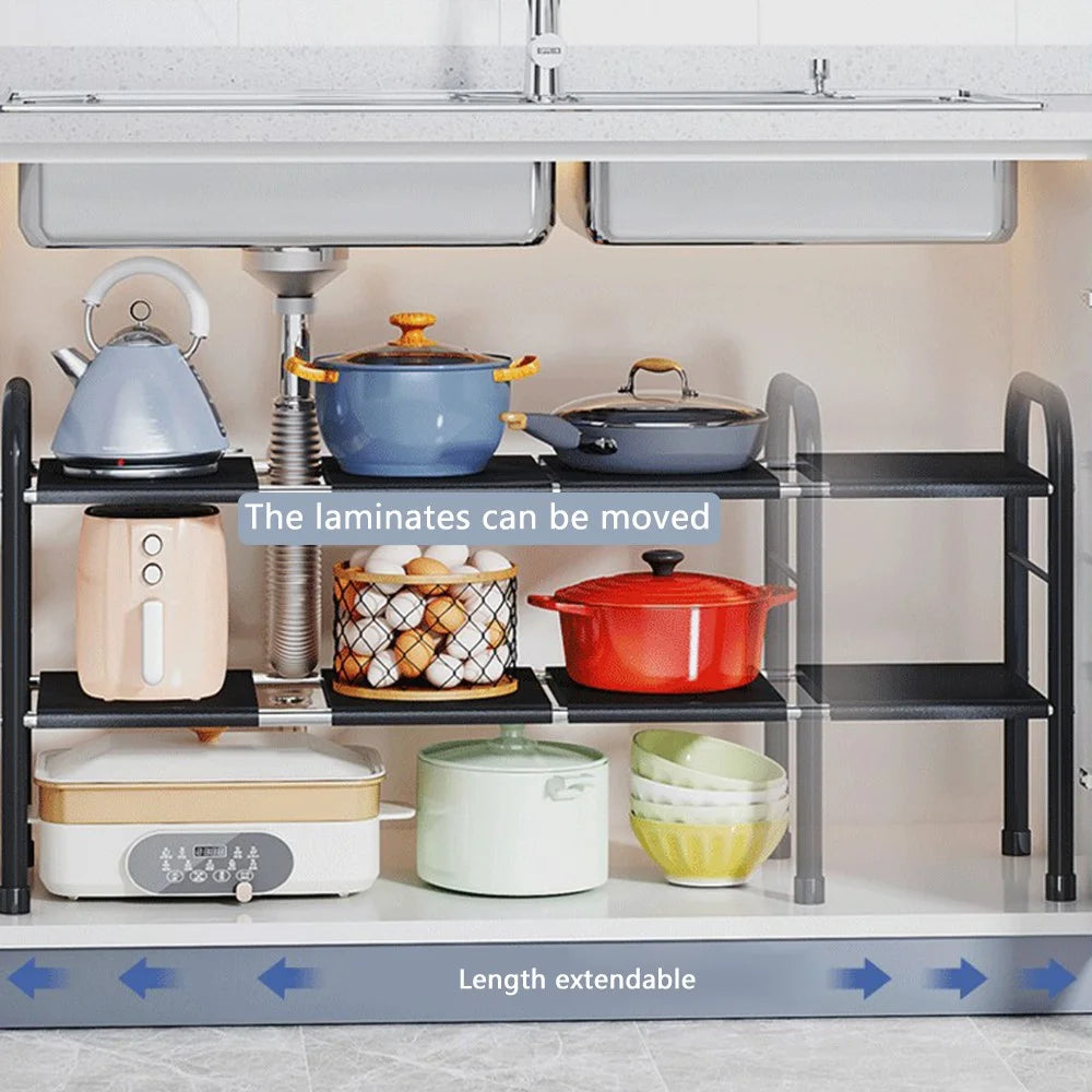 006-SCX-6856-6B Under Sink Organizer with 6 Removable Panels Expandable Cabinet Shelf - 5